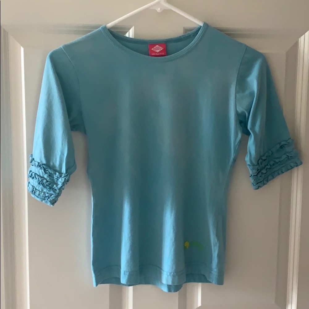 Girls blue Oilily 1/2 length sleeve shirt